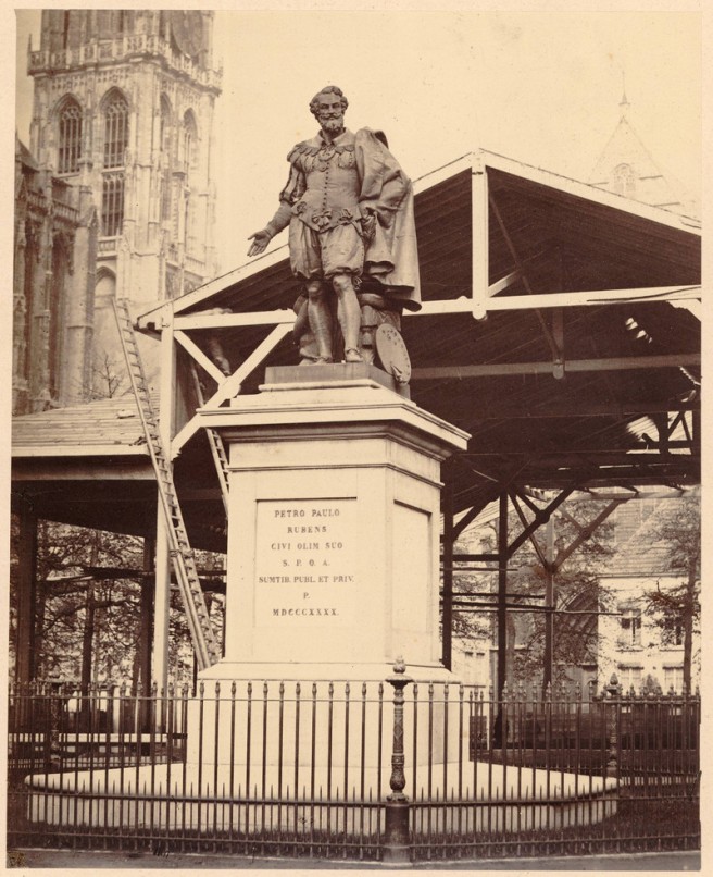 Rubens op de Groenplaats (foto Edmond Fierlants, 1865: Consciencebibliotheek)